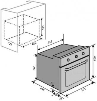 Духовой шкаф электрический VENTOLUX EO60TC-6P BK: 6