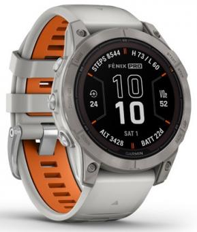 Смарт-часы Garmin Fenix 7 Pro Sapphire Solar Titanium with Fog Gray/Ember Orange Band (010-02777-21): 2