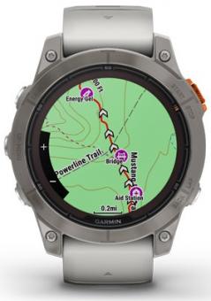 Смарт-часы Garmin Fenix 7 Pro Sapphire Solar Titanium with Fog Gray/Ember Orange Band (010-02777-21): 4