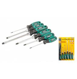 Отвертки MASTERTOOL HEXAGON набор 6 шт PH0х75/PH1х80/PH2х100/SL 4х100/SL6х125/SL8х150 (40-1152): 1