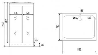 Гидромассажный бокс KO&PO 1200х800х2150 715 W (R) C15039: 3