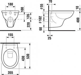 Унитаз подвесной без ободка JIKA Dino Rimless с сиденьем soft-close H8603770000001: 2