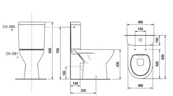 Унитаз-компакт JIKA LYRA PLUS гор cлив, мех 3/6, ниж H8273860002811: 2