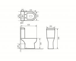 Унитаз компакт Imprese Katka rimless безободковый, с сиденьем slow-closing, белый c06209803: 2