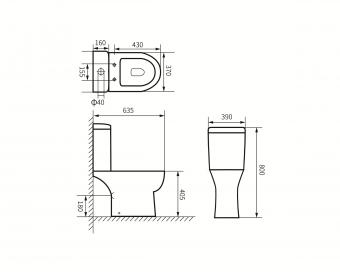 Унитаз компакт Imprese Katka rimless безободковый, с сиденьем slow-closing, белый c06209803: 2