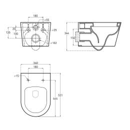 Унитаз подвесной IMPRESE VACLAV Rimless Duroplast Slim slow-closing c06806403: 2