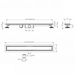 Трап для душа с решеткой IMPRESE i-FLOW SS 600 мм черный d44600SB07: 2