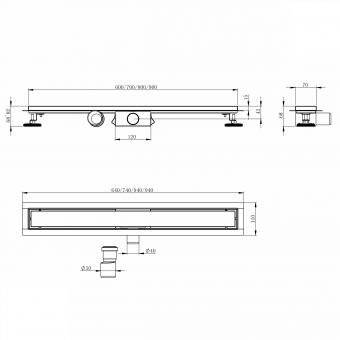 Трап для душа с решеткой IMPRESE i-FLOW SS 700 мм d44700S07: 2