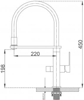 Смеситель для кухни FABIANO FKM 3120 Black Steel 8231.403.1117: 2