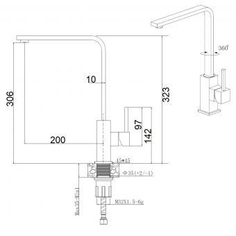 Смеситель для кухни FABIANO FKM 52 SS Nano Copper 8232.401.1142: 2