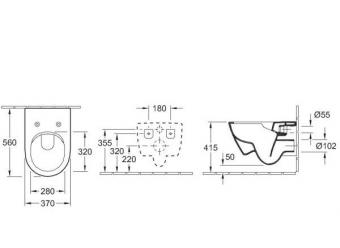 Унитаз подвесной без ободка с сид. SlimSeat VILLEROY&BOCH VERITY DESIGN 5C98HR01: 2