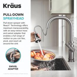 Смеситель для кухни KRAUS Industrial Pull-Down Faucet KPF-4102MB: 4