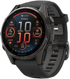 Смарт-часы Garmin Fenix 8 43mm AMOLED Saph CrbnGry Ti/Blk Blk/PebblGryBnd (010-02903-21): 1