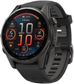 Смарт-часы Garmin Fenix 8 43mm AMOLED Saph CrbnGry Ti/Blk Blk/PebblGryBnd (010-02903-21): 1