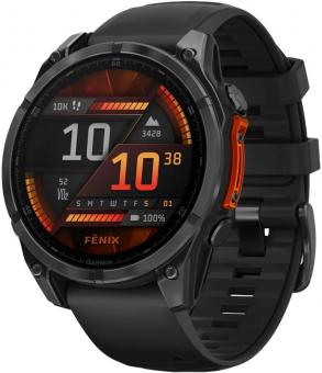 Смарт-часы Garmin Fenix 8 47mm AMOLED Glass/SS SlateGray Steel/Black BlkBnd (010-02904-00): 1