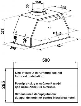 Вытяжка кухонная Fabiano Sensei 52 Silent Black 8104.402.1673: 2