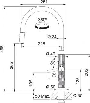 Смеситель для кухни FRANKE Mythos Masterpiece Pull Out 115.0711.554: 6