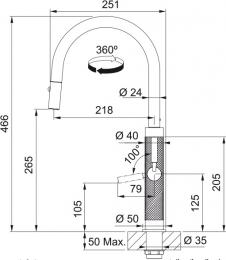 Смеситель для кухни FRANKE Mythos Masterpiece Pull Out 115.0711.558: 3