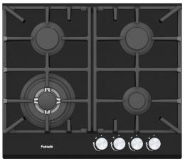 Варочная поверхность газовая Fabiano FHG 1044 VGHT2 Black Glass 8111.406.1466: 2