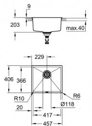 Мойка GROHE K700 Granite Black 31653AP0: 2