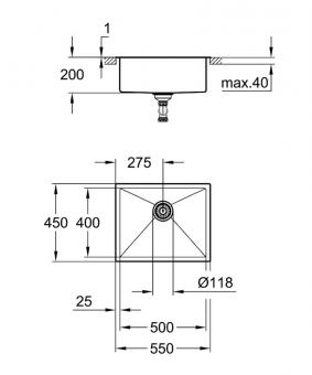 Мойка GROHE K700 31726SD0: 5