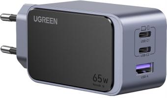 Зарядное устройство Ugreen X553 Nexode S USB-A+2xUSB-C 65W GaN Tech Fast Charger Space Gray (UGR-35042): 1