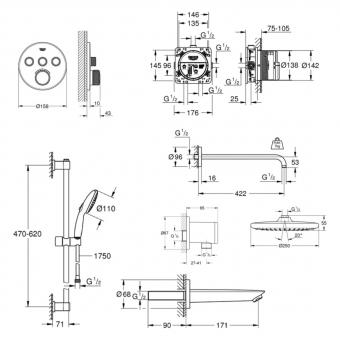 Душевая система GROHE QuickFix SmartControl UA202801R3: 2