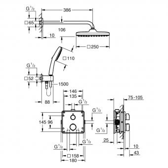 Душевая система GROHE QuickFix Precision Grohtherm Cube 34882000: 2