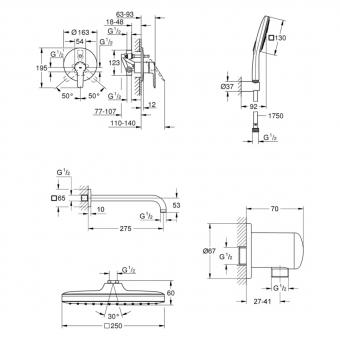 Душевая система GROHE QuickFix Start UA25183007: 2