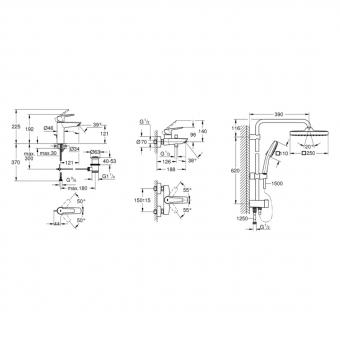 Набор смесителей для ванны GROHE QuickFix Start M-Size UA202305RM: 2