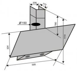 Вытяжка VENTOLUX MIRROR 60 MBG (1000) TC MS TH: 3