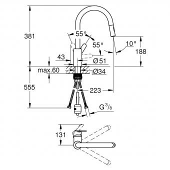 Смеситель для кухни GROHE QuickFix Get 31481001: 2