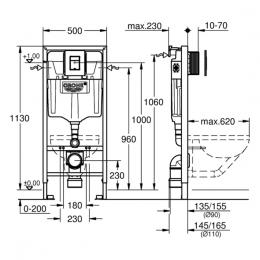 Инсталляция GROHE RAPID QuickFix Solido 3 в 1 черная клавиша 388112430: 2