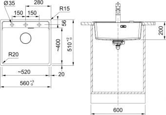 Мойка FRANKE MRG 610-52 TL оникс 114.0668.867: 2