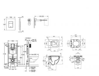Комплект инсталляция GROHE Solido 3 в 1 3884966Q + унитаз Kroner Harz WHI493736 RIML 3884966KH4936: 2