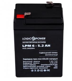 Аккумуляторная батарея LogicPower LPM 6V 5.2AH (LPM 6 – 5.2 AH) AGM (LP4158): 1