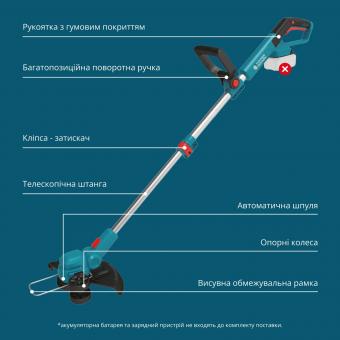 Триммер садовый аккумуляторный Konner&Sohnen KS CST-20V: 4