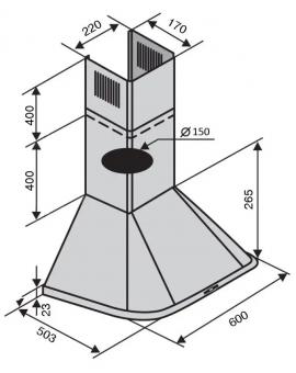 Вытяжка VENTOLUX MONACO 60 INOX (1000): 5