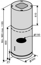 Вытяжка VENTOLUX ISOLA CILINDRO 35 X (1400) ST: 6