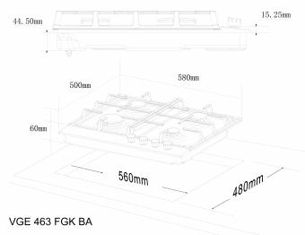 Варочная поверхность газовая Interline VGE 463 FGK BA: 5