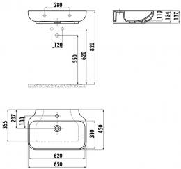 Умывальник CREAVIT Free FE065.00000 45х65: 2