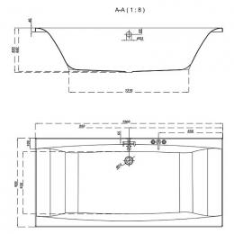 Ванна акриловая CERSANIT VIRGO 190x90 S301-221: 2