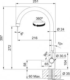 Смеситель для кухни FRANKE Lina J Clear Water 2.0 120.0730.807: 2