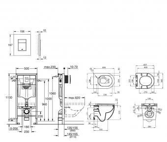 Комплект инсталляция GROHE RAPID SL 38772001 + унитаз Kroner Harz TORNADO 38772001KH493736: 2