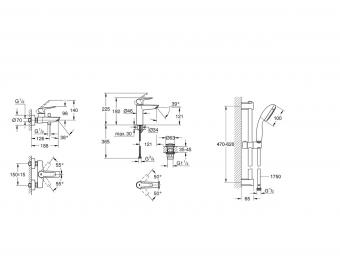 Набор смесителей для ванны GROHE QuickFix Start Black UA303301MQ: 5