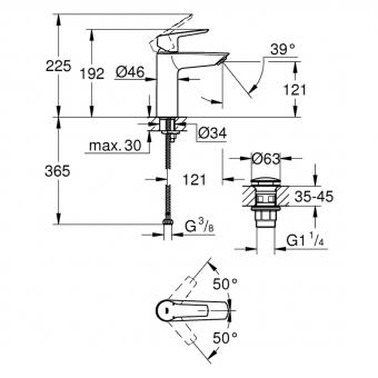 Смеситель для раковины Grohe QuickFix Start M-Size 24204002: 6