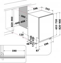 Встраиваемая посудомоечная машина WHIRLPOOL W2IHD526A: 2