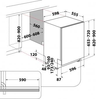 Встраиваемая посудомоечная машина WHIRLPOOL W2IHD526A: 2