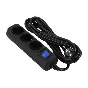 Сетевой удлинитель 2E 3хТип F, 3х1.5мм кв, 16A, 3м, черный (2E-U03ESM3BK): 1