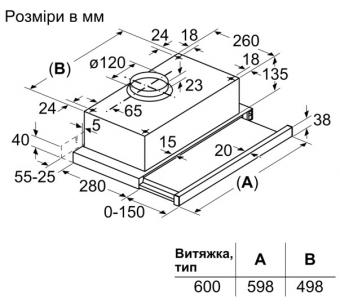 Вытяжка Bosch DFT63CA51T: 2